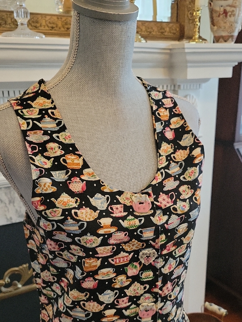 Vtg Dogwood Lane Teacup Jumper Dress - Picture 4 of 8
